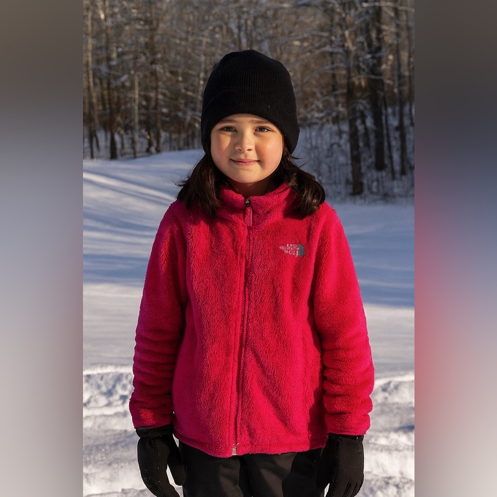 North Face Sherpa Full Zip Hot Pink Fleece‎ Girls 14/16
